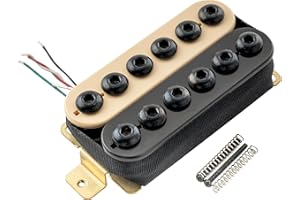 MUSICLILY Artec HIVB Invader Style Uncovered Adjustable Hexagonal Poles Ceramic Humbucker Electric Guitar Bridge Pickup 16.8K, Zebra
