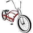 MICARGI Bronco 3.0 Mens Cruiser Bicycles 26/29 inch Long Beach Cruiser Bike with Coaster Brakes Front/Rear White Wall Tires/Black Ties