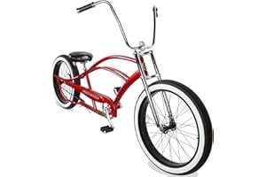 MICARGI Bronco 3.0 Mens Cruiser Bicycles 26/29 inch Long Beach Cruiser Bike with Coaster Brakes Front/Rear White Wall Tires/Black Ties