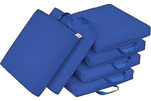 ECR4Kids SoftZone Floor Cushions, Square, Flexible Seating, Blue, 6-Piece