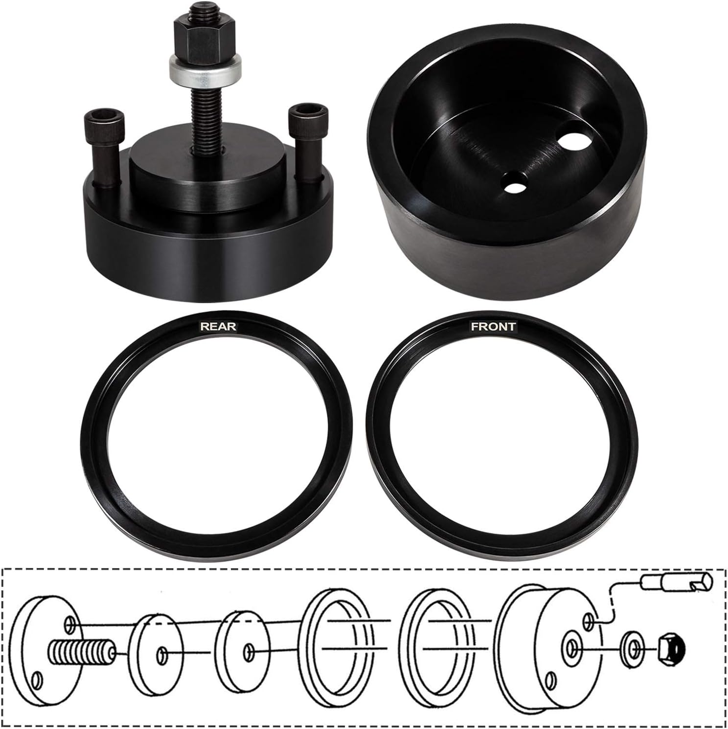 Bonbo J B Front Rear Crankshaft Seal And Wear Sleeve Installer For Detroit Diesel Series 60 Two Cycle 92 Engines Replacement Parts Automotive