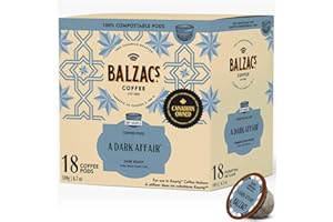 Balzac's Coffee Roasters | 100% Compostable Pods | Single Serve K-Cup Pods | (A Dark Affair, Pack of 1)
