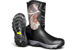 PW WOVENPAK WOVENPAK Neporene Hunting Boots for Men, Rubber Rain Boots for Women with Steel Shank, Waterproof Mud Work Boots, Size 6-13