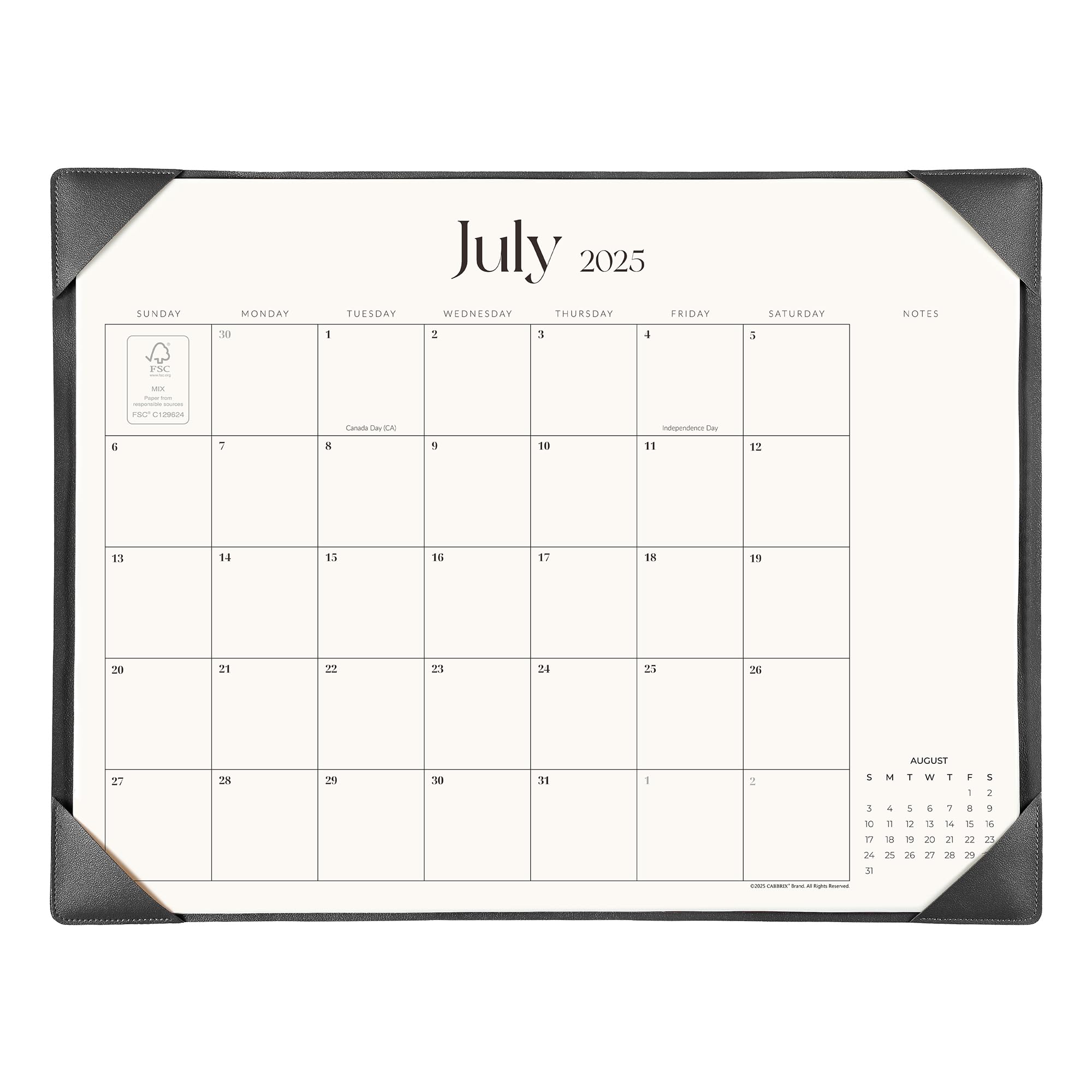 Photo 1 of Simplified Desk Calendar 2025-2026 with Desktop Mat, Cabbrix Large Desk Pad Calendar 21" x 16-1/2" From July 2025 to December 2026, Desk Blotter Calendar 2025 for Home School and Office (Black)