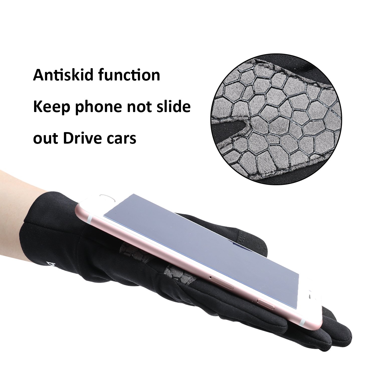 Non-Slip Touchscreen Gloves - Monstleo Mens&Womens Winter Warm Glove for Skiing/SnowBoard/Driving/Cycling (Black, M)