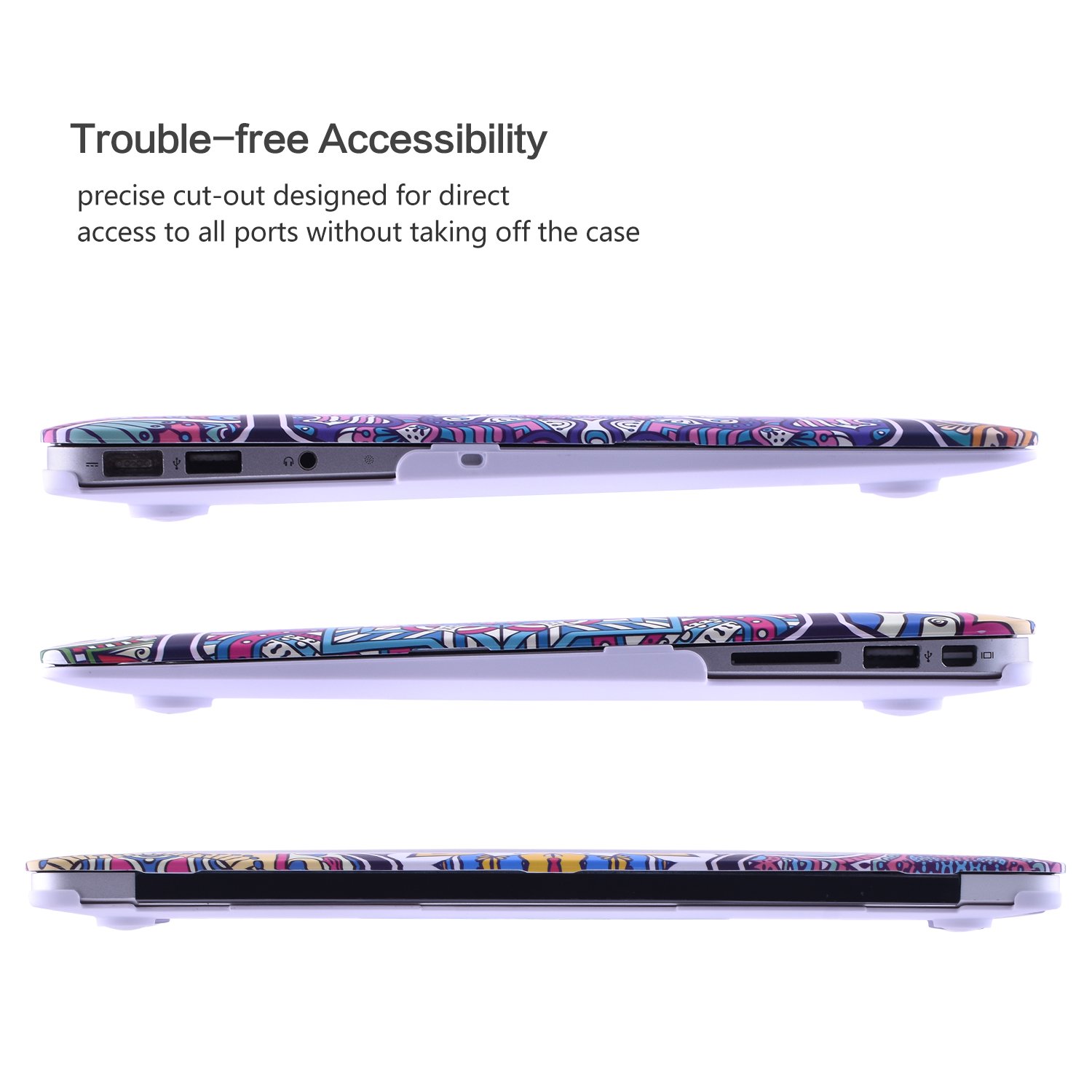 EGONE Hard Plastic Protective Case Soft-Touch For Apple Macbook Air 13 Inch Model A1369 And A1466(2012-1017), Bohemia Color