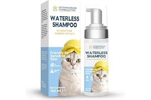 MGDYSS Waterless-Cat-Shampoo Cat-Grooming-Supplies Safe-Natural Easy-to-Use-for-Fresh-Skin-and-Fur-Without-Bath 100 ml