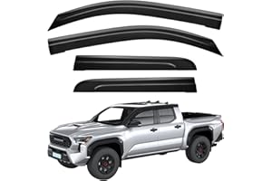 JOYTUTUS Low Profile Rain Guards Compatible with 2024 2025 2026 Tacoma Double Cab Outside Mount Window Vent Visor Tape-On Window Deflectors Vent Shades 4th Gen Tacoma Accessories