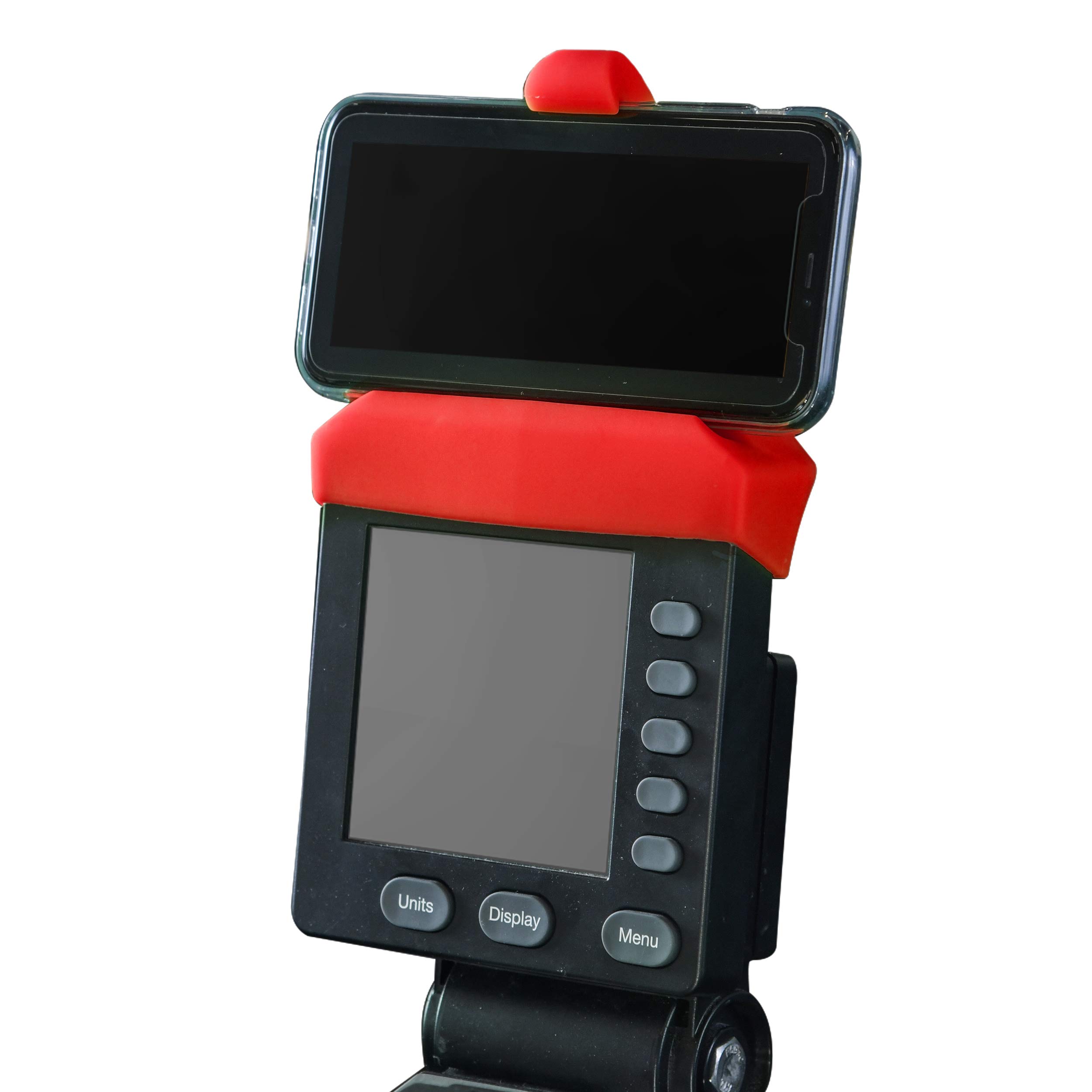Vapor FitnessPhone Holder Made for PM5 Monitors of Concept 2 Rower, SkiErg and BikeErg - Silicone Smartphone Cradle Compatible with Concept 2 Rowing Machine. Ideal Rower Accessories