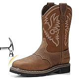 HISEA NINGO Men's Western Cowboy Boots Square Toe