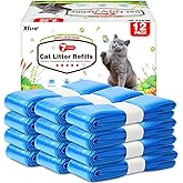 12 Pack Cat Litter Refill Bags, 100% Odor Lock Litter Refills Compatible with Litter Genie XL/Plus/Standard/Pet Pail