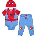 Marvel Avengers Black Panther Baby Cosplay Bodysuit Pants and Hat 3 Piece Outfit Set Newborn to Infant