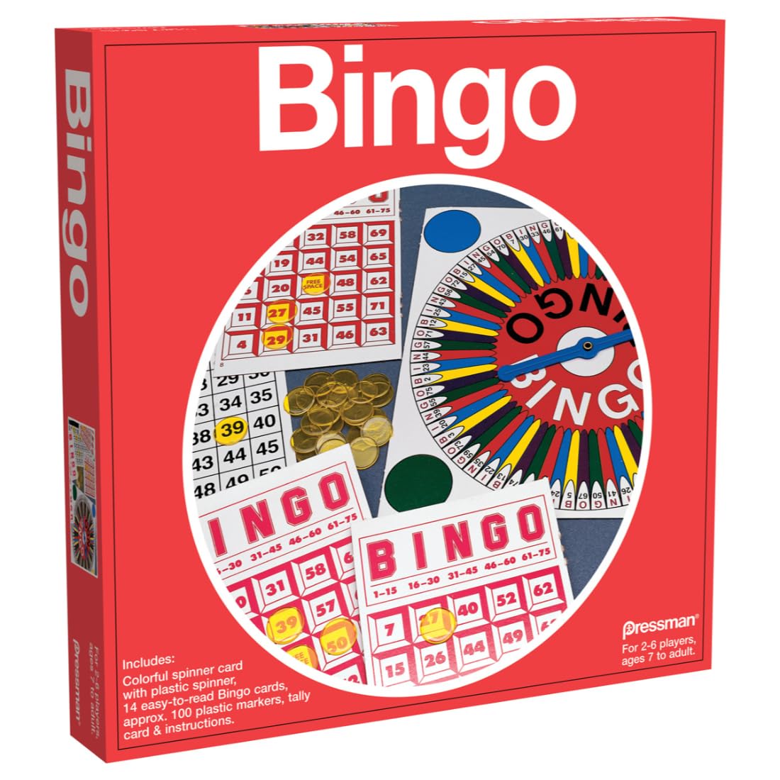 Pressman: Classic Bingo Set | Includes Spinner with Bingo Cards and Plastic Markers | Traditional Board Games | For 2 or More Players Ages 7+ — image 1