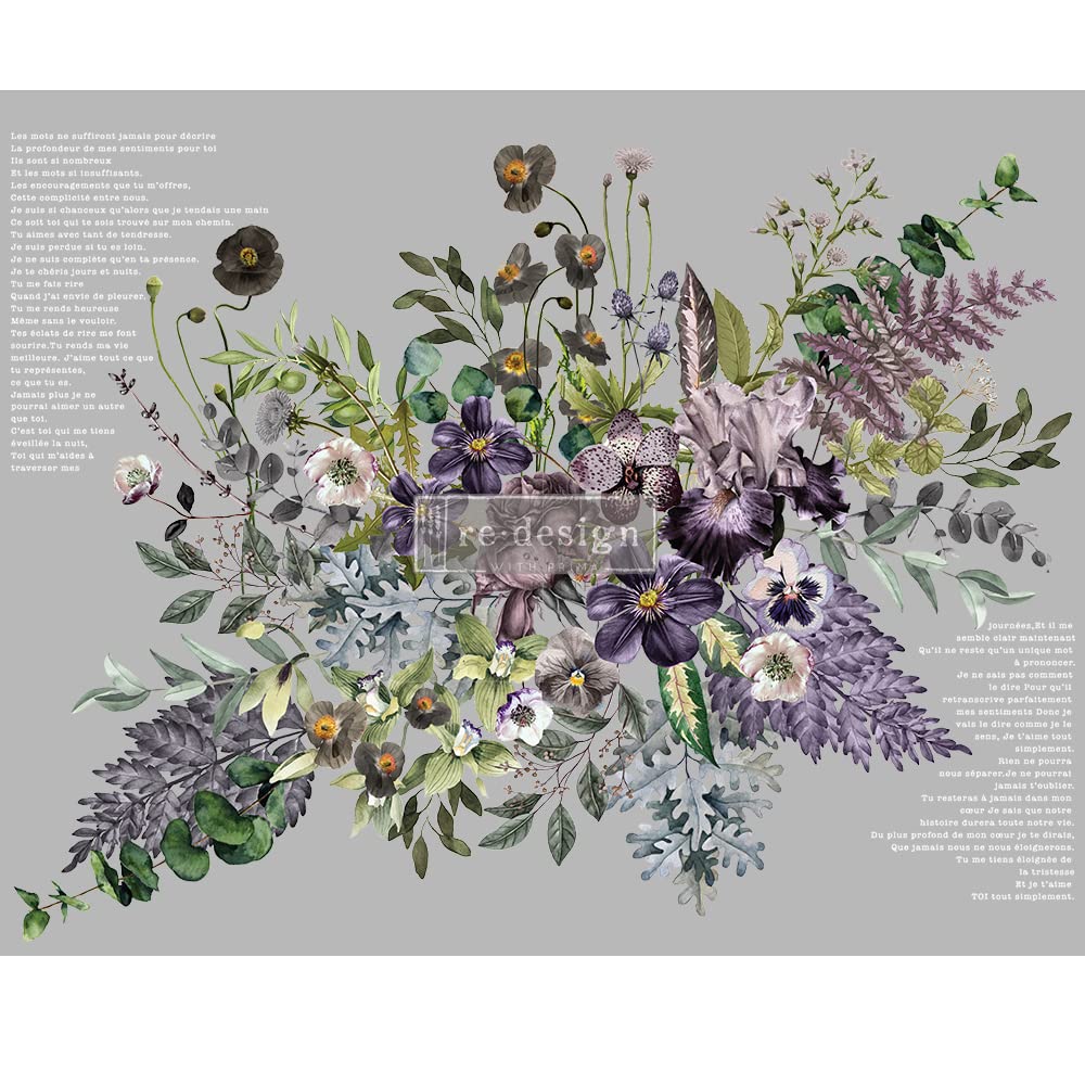 Re-Design with Prima 48 x 35 Decor Transfers Vigorous Violet