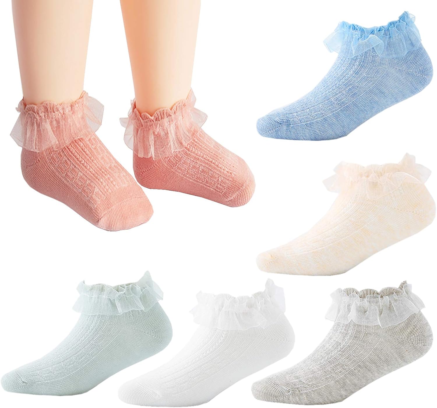 Toddler Girls Princess Spring Summer Socks Lace Ruffles Dress Socks