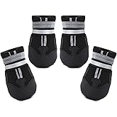 Dimicoo Water-Resistant Dog Boots for Medium Large Dogs,Non-Slip Dog Shoes for Winter Snow,Lightweight Paw Protector for Cold Pavement,Soft Dog Booties for Outdoor Walking Indoor Hardfloors