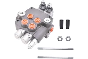 kimllier 2 Spool Hydraulic Valve 21GPM 3600PSI Hydraulic Directional Control Valve SAE Ports Double Acting Valve red,black