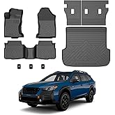 Mixsuper Floor Mats for Subaru Outback 2020-2025, Cargo Mat Backrest Mat for Outback, All Weather 2 Row Floor Liners and Trunk Mat Accessories Set Black