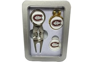 CaddyPro Montreal Canadiens NHL Golf Gift Set, Black and Gold Metal Ball Marker, Divot Tool and Ball Markers in Collector Tin