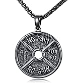 Lattd Dumbbell Necklace 925 Sterling Silver Weight Plate Pendant Gym Sports Jewelry Gifts for Men Father