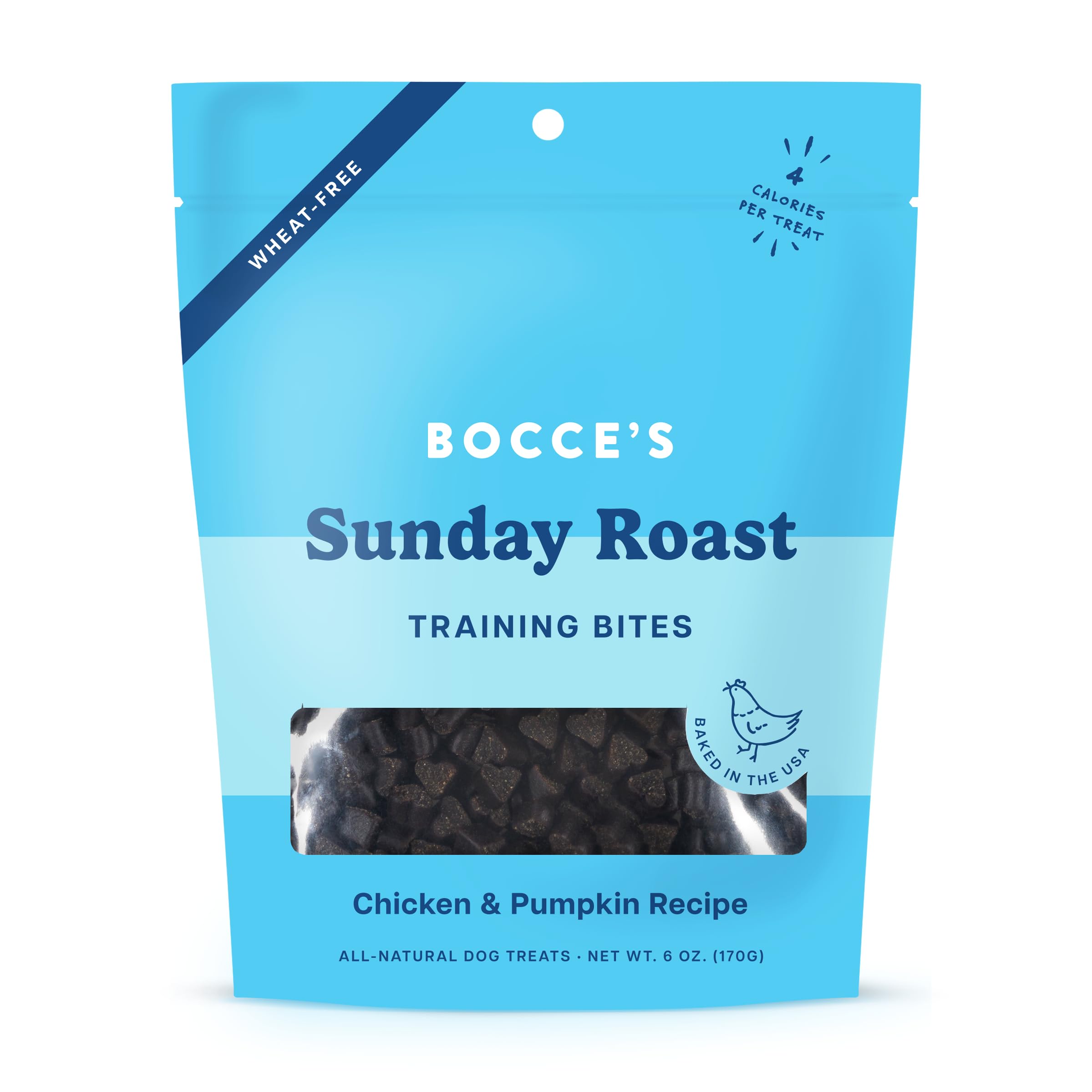 Photo 1 of  Best By; 09/26/2025 Bocce's Bakery Chicken & Pumpkin Sunday Roast Training Treats for Dogs - Wheat-Free, All-Natural Dog Treats for Training, 3 6oz Bags