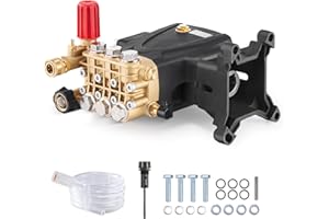 VEVOR Pressure Washer Pump, 1" Shaft Horizontal Triplex Plunger, 4000 PSI, 4.0GPM, Replacement Power Washer Pumps Kit with Ha