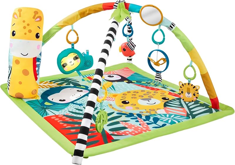 Fisher-Price 3-In-1 Rainforest Sensory Gym & Baby Play Mat HJW08