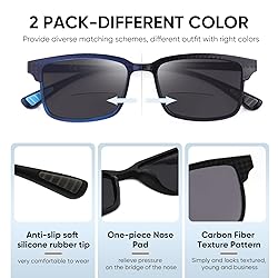 CARA 2 Pack Premium Bifocal Reading Sunglasses for