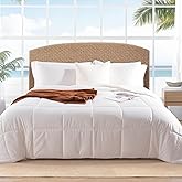 NEXHOME PRO Viscose from Bamboo Cooling Comforter, White Queen Lightweight Down Alternative Cool Natural Organic Duvet Insert, Summer Bedding Blenket Cool for Hot Sleepers,8 Corner Tabs(90"x 90")