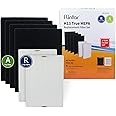 Flintar HPA200 H13 True HEPA Replacement Filter A/R Combo Pack, Compatible with Honeywell Air Purifier HPA200 Series, (2) H13 True HEPA Filter R + (4) Pre-Cut Activated Carbon Pre-Filter A