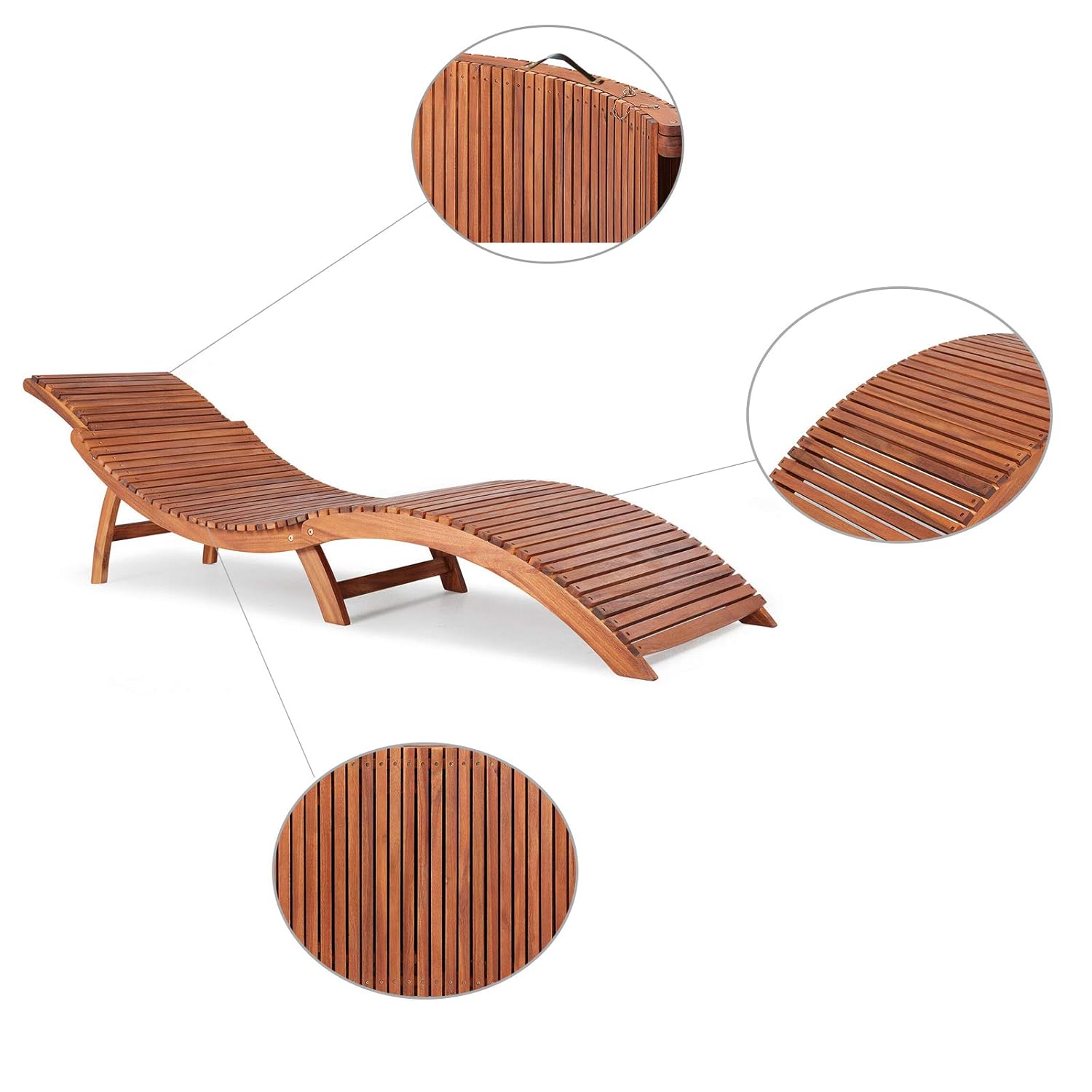 Sedia Pieghevole Da Spiaggia In Legno Di Eucalipto E Tessuto: Comoda E Durevole Per Campeggio E Giardino (60x127x95 Cm)