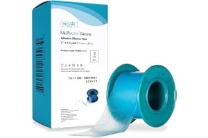 MedVance Soft Silicone Tape with Perforation for Easy Cut Size - 1" Width (3 Pack, 1.5 Yards)