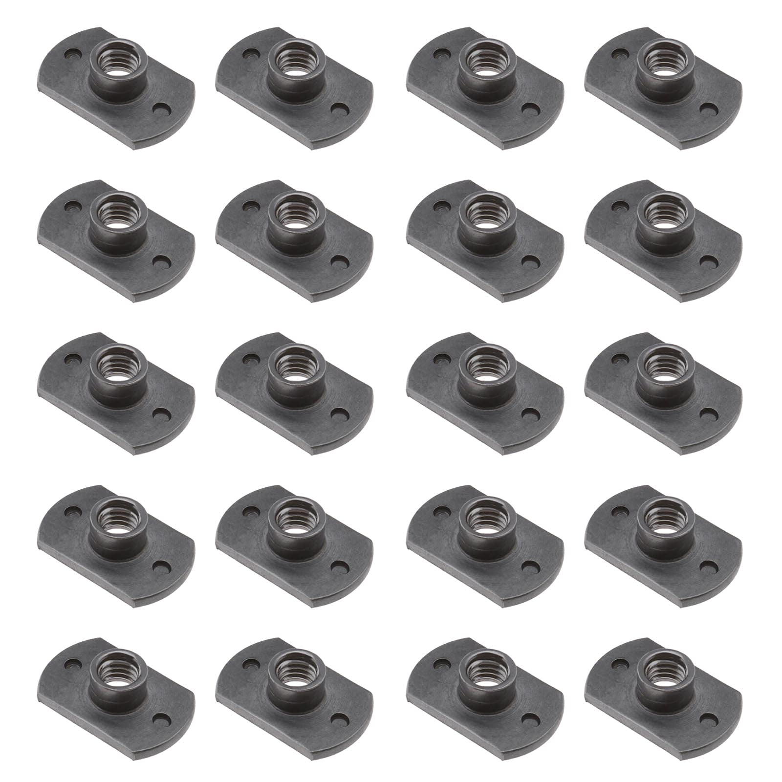 Be In Your Mind 20pcs Weld Nuts M6 Tab Base UNC Carbon Steel Machine Screw T-Shaped 2 Projection for Furniture Vehicles Caster and Industry Machine
