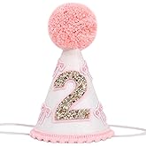 UOAOU Pink And White Bow 2nd Hat - Bow 2nd Birthday Theme Hat,Baby Girl Second Birthday Decor,Coquette 2nd Crown Cake Smash (2nd pink hat)