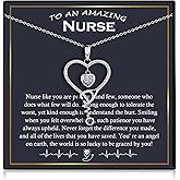 EPIRORA Nurse Necklace for Women- Stethoscope Heartbeat Necklace Jewelry Gifts for Nurse Graduation Medical Student Doctor