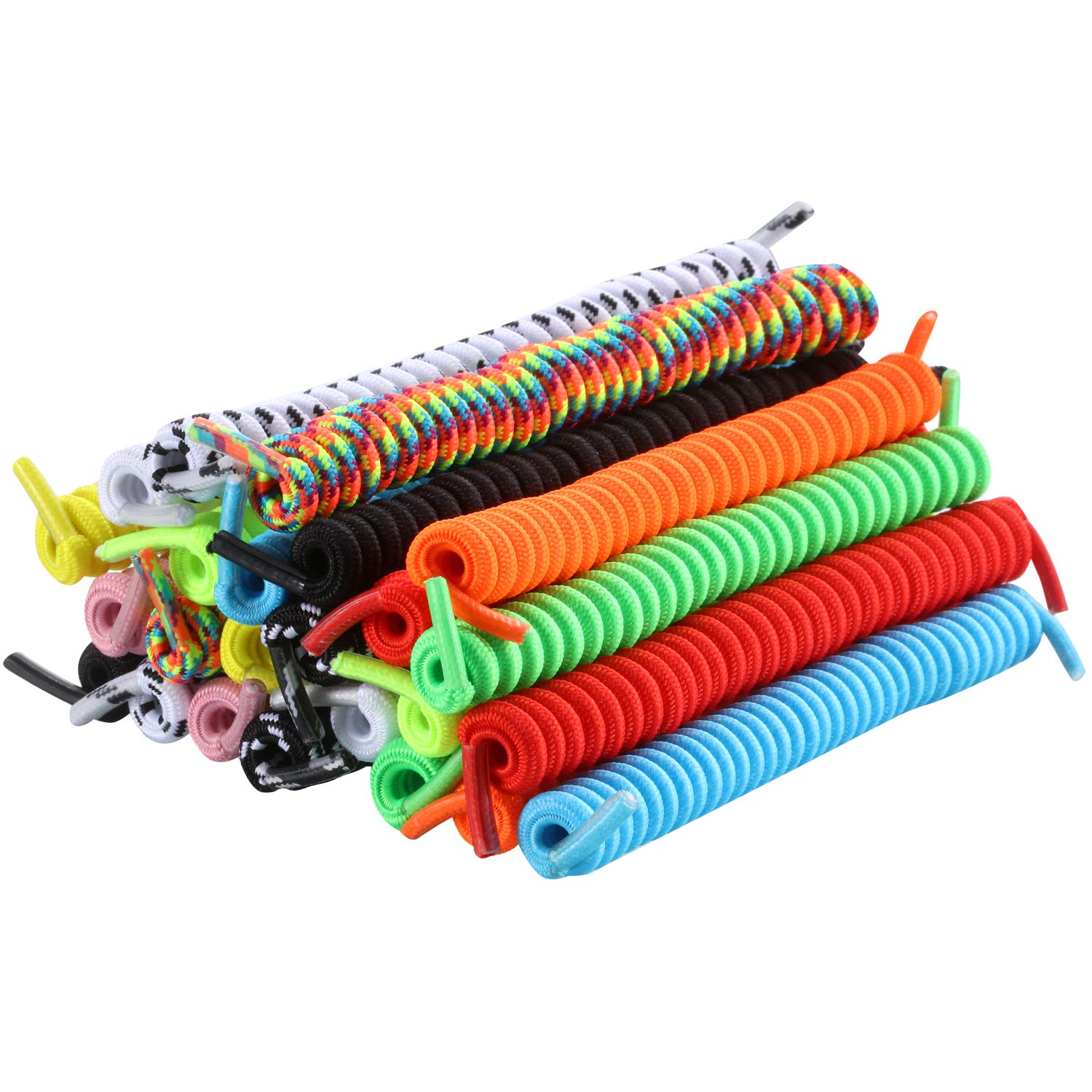 WILLBOND 12 Pairs No Tie Curly Shoelaces Elastic Shoe Lace for Kids and Adults (Multicolor)