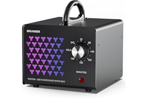 ONAMOR Ozone Generator 30000mg/h, Commercial Ozone Machine Odor Removal Up to 6000+ Sq.Ft, Ozone Generator Odor Eliminator, Ozone Ionizer Deodorizer for Home, Smoke, Car, Pet Room - Black