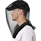 tupi Premium Mosquito Head Net Mesh, 2 Pack Bug Face Net for Fly & Mosquito Protection | Ultra Large & Long, Finest Holes for Camping, Hiking, Fishing, Gardening, Safari, Fits All Hats for Men & Women