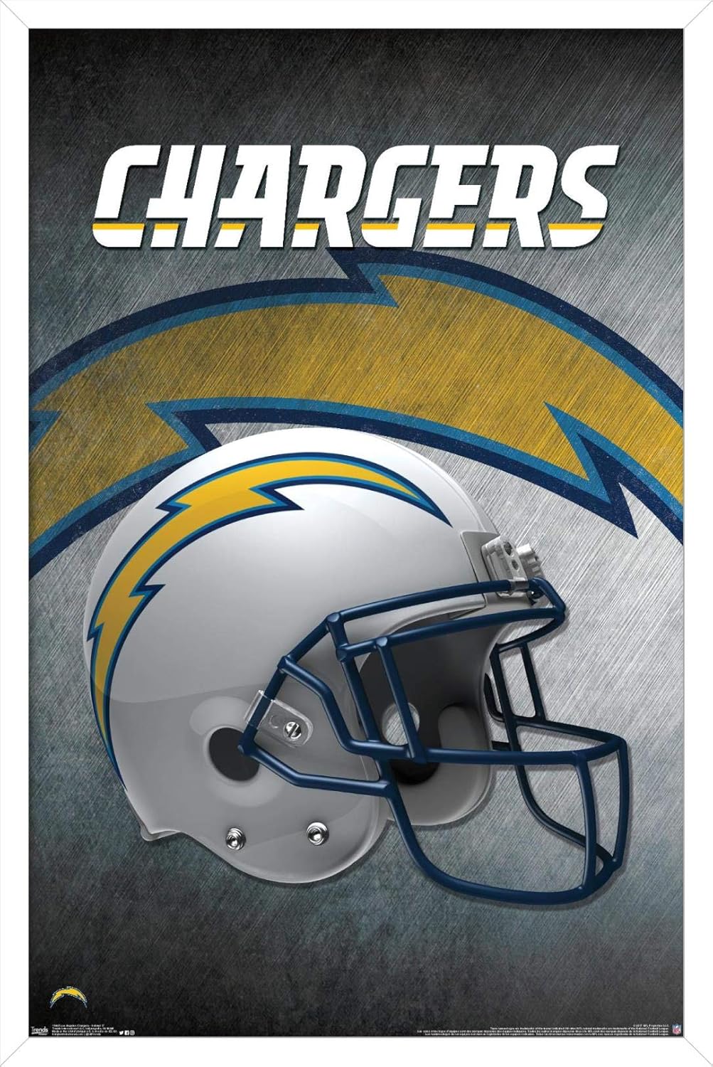 Trends International NFL Los Angeles Chargers - Helmet 17 Wall Poster, 22.375