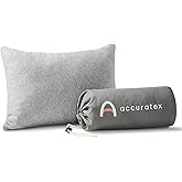 ACCURATEX Camping Pillow-100% Cotton Breathable Cover,Shredded Memory Foam Compressible Travel Pillow,Camping&Travel Accessor
