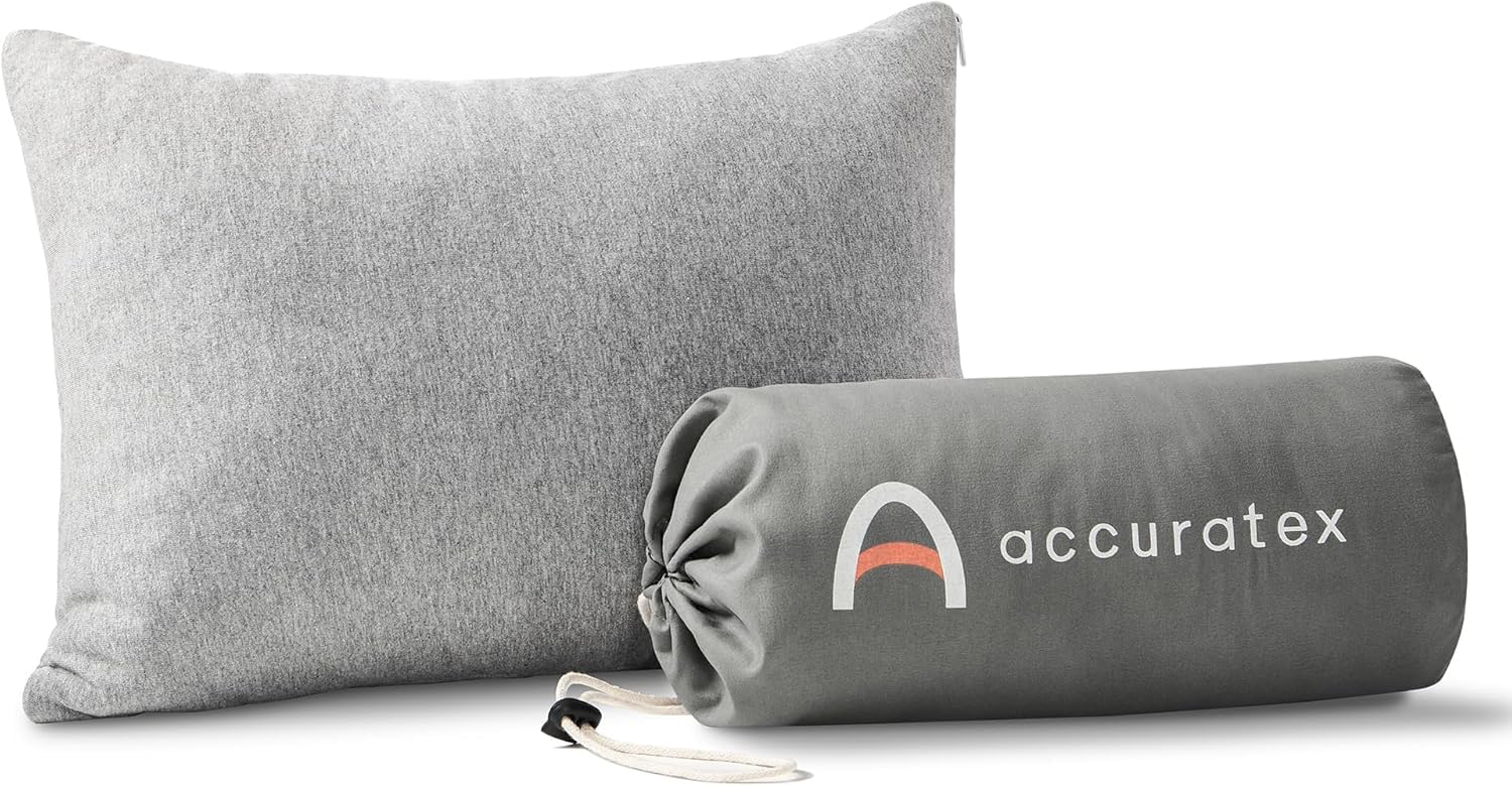 Photo 1 of ACCURATEX Camping Pillow-100% Cotton Breathable Cover,Shredded Memory Foam Compressible Travel Pillow,Camping&Travel Accessories-Small Backpacking Pillow Camping Essentials for Sleeping,Car&Airplane