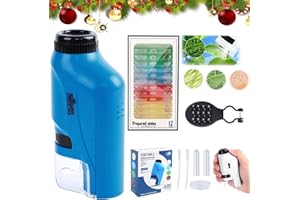 CLORISLAND Little Marvin Microscope,Mini Marvin Portable Microscope for Kids,Pocket Microscope Portable Handheld Children's Learning,Kid Mini Microscope Nature Education and Exploring The World, Blue