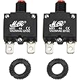 RKURCK 4A Amps Thermal Circuit Breakers 125/250V AC 32V DC Push Button Manual Reset Overload Protector Switch 4A 2 Pack