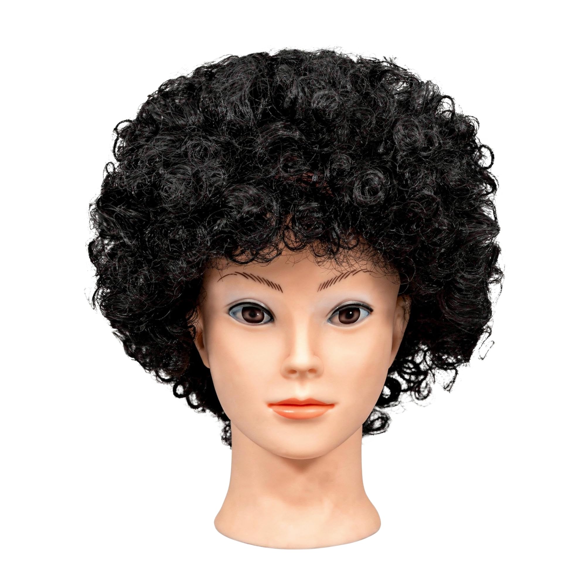 SHATCHI Afro Wigs Curly Bouncy Hair For Fancy Dress Party Costume Disco Accessory Unisex 60s 70S 80s Theme,Black