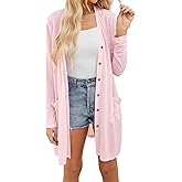 Yekaty Lightweight Cardigans for Women Summer Long Sleeve Open Front Sweaters Button Down Outwear