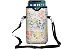 FREZORA Cell Phone Sleeves Phone Bag Case Crossbody Neoprene Holder Lanyard Phone Pouch for iPhone 16 15 14 13 12 Series, Samsung S24 S23+ A35 - Grass