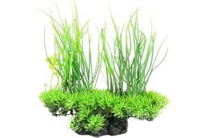 CNZ Aquarium Decor Fish Tank Decoration Ornament Artificial Plastic Plant Green (8.3-inch Green)