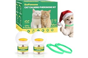 6 in 1 Cat Calming Pheromone Kit , 4 Pack Cat Calming Diffuser Refills for Indoors Stress , 2 Pack Cat Calming Collar to Comf