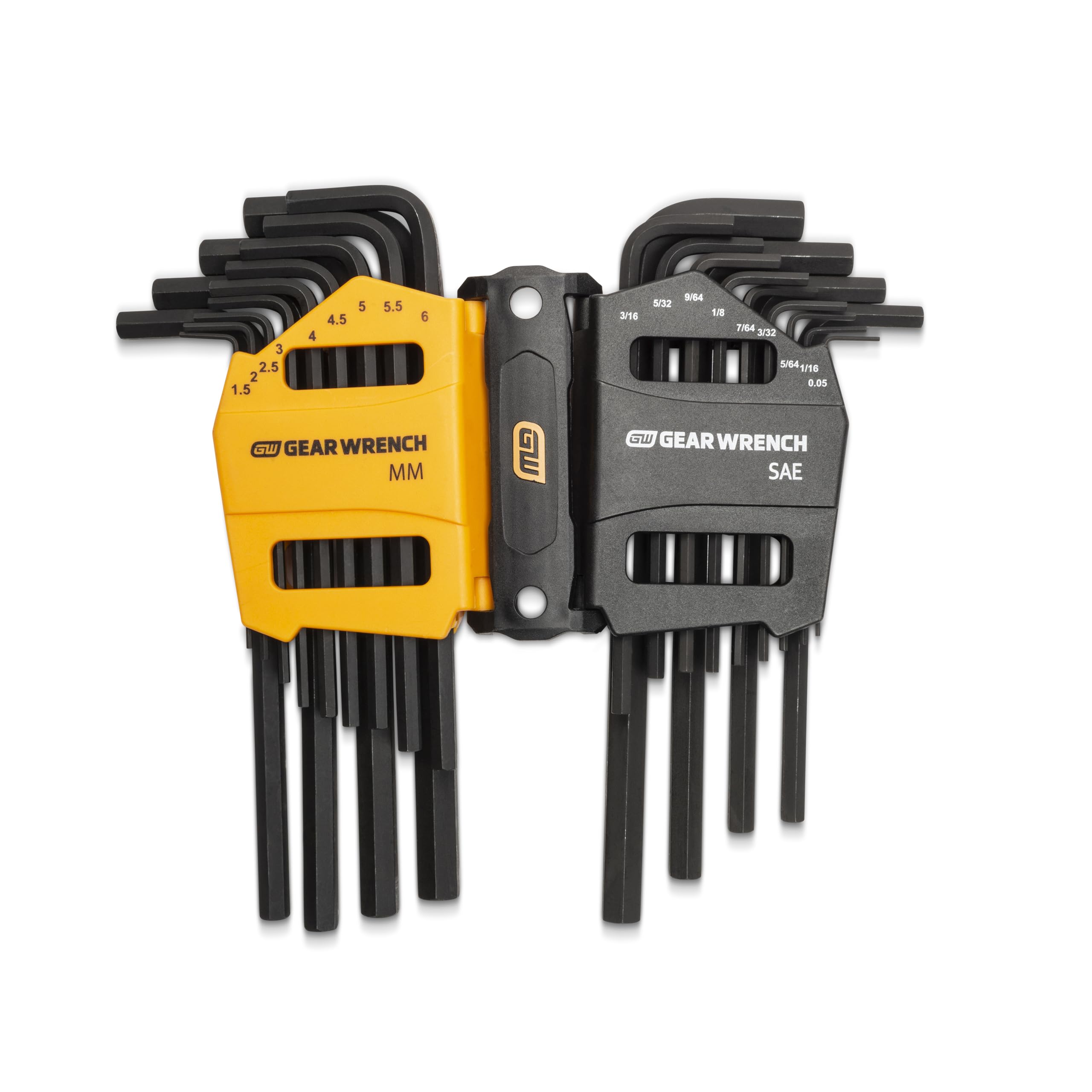 GearWrench 83504 Long Arm SAE/Metric Hex Key Set, 26 Piece Alloy Steel