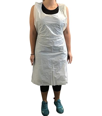 MMBM Disposable Aprons, Clear White, 1000 Pack, Adult